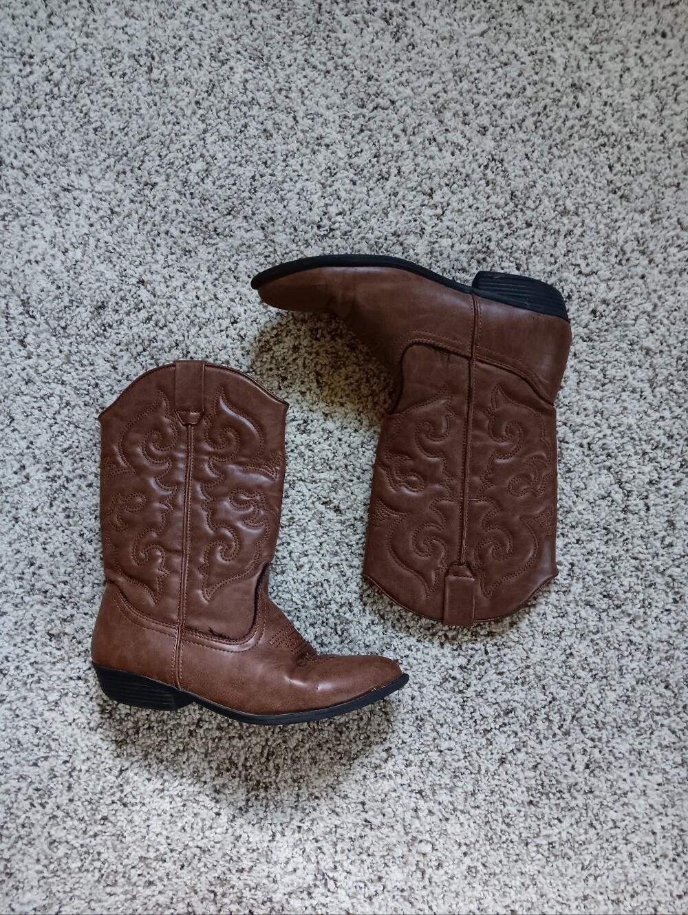 Tucker + Tate Size 4 Kids Girls Pointy Brown Cowboy Cowgirl Heel Boots Boho Fall